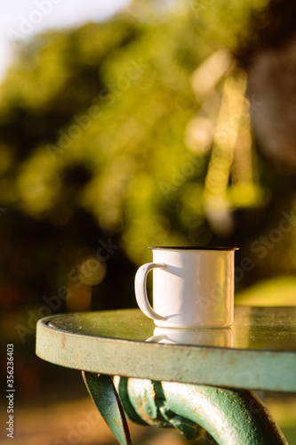 cup of coffee on the terrace