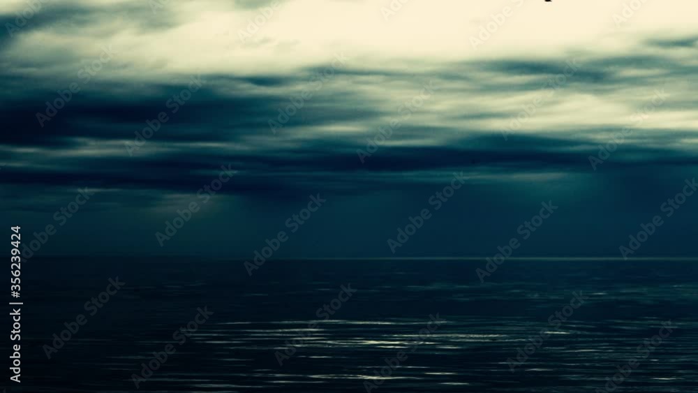 Sea coast during a storm with rain clouds Sea coast during a storm with rain clouds