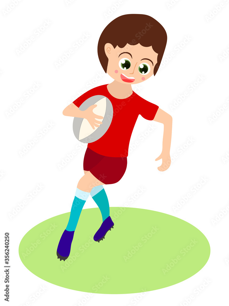 boy pwith a rugby ball