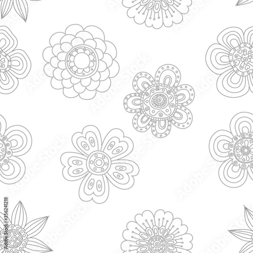 Seamless background. Flower in the folk style
