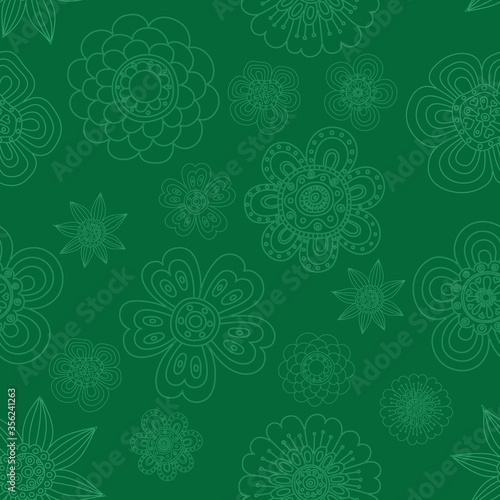 Seamless background. Flower in the folk style