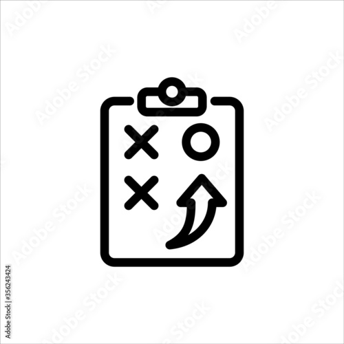 Strategy board flat line vector icon for mobile application, button and website design. Illustration isolated on white background. EPS 10 design, logo, app, infographic