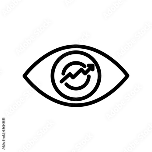 Eye, Money and market security flat line vector icon for mobile application, button and website design. Illustration isolated on white background. EPS 10 design, logo, app, infographic