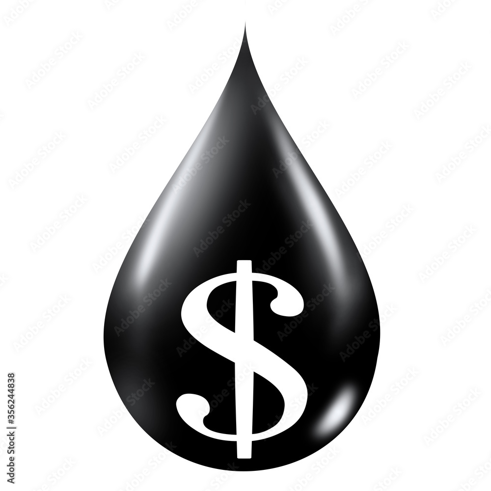 Oil industry concept with drop of oil. 3D Illustration Oil industry concept with drop of oil. 3D Illustration