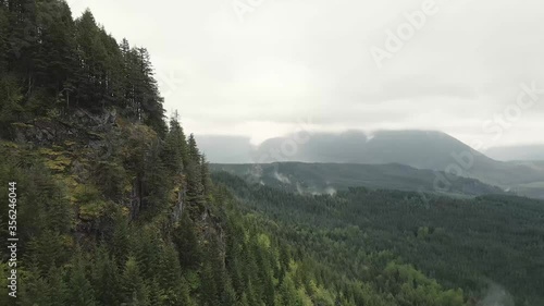 4K Aerial footage of Teneriffe Falls in Washington State