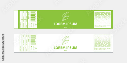 green leaves, bottle label template