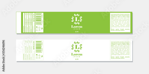 green leaves, bottle label template
