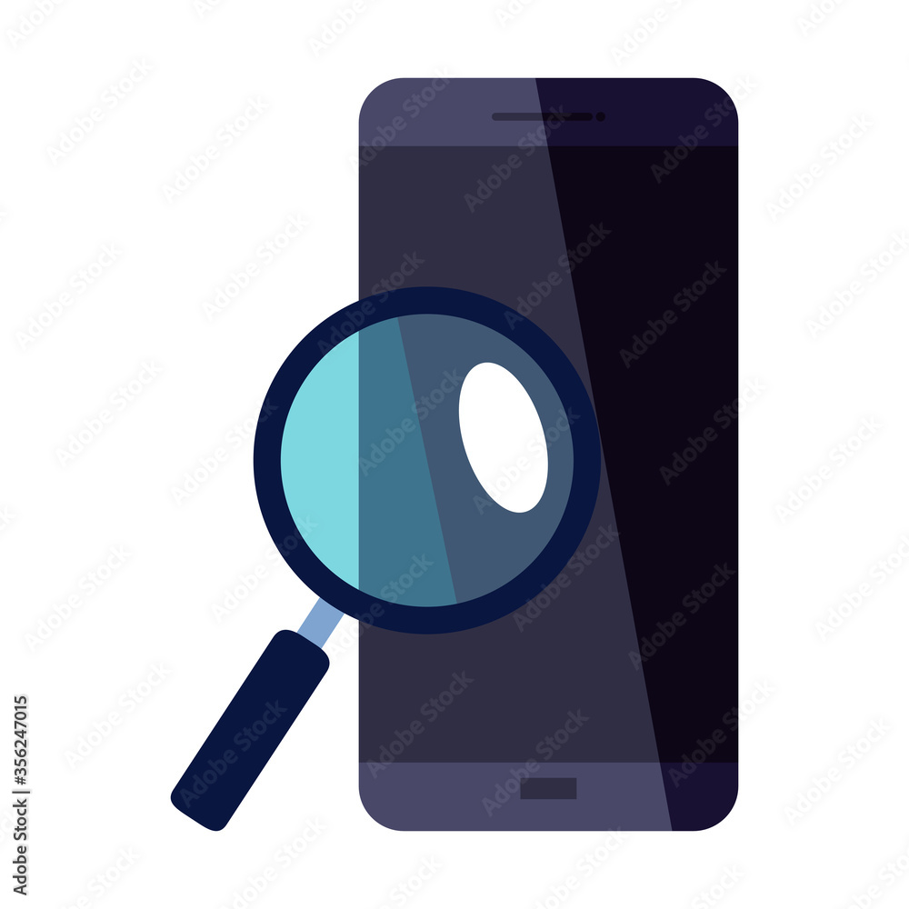 smartphone with lupe design, Tool search and magnifying glass theme Vector illustration smartphone with lupe design, Tool search and magnifying glass theme Vector illustration