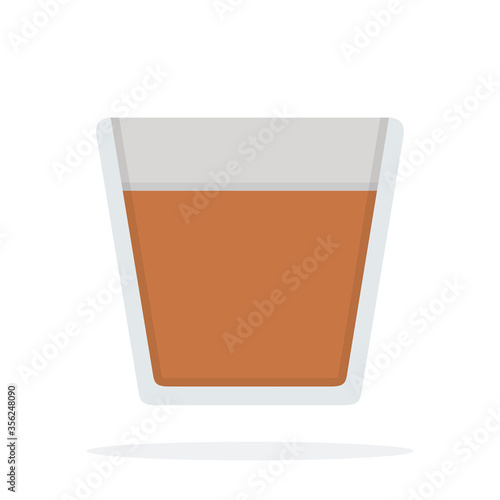 Glass of whiskey vector icon flat isolated
