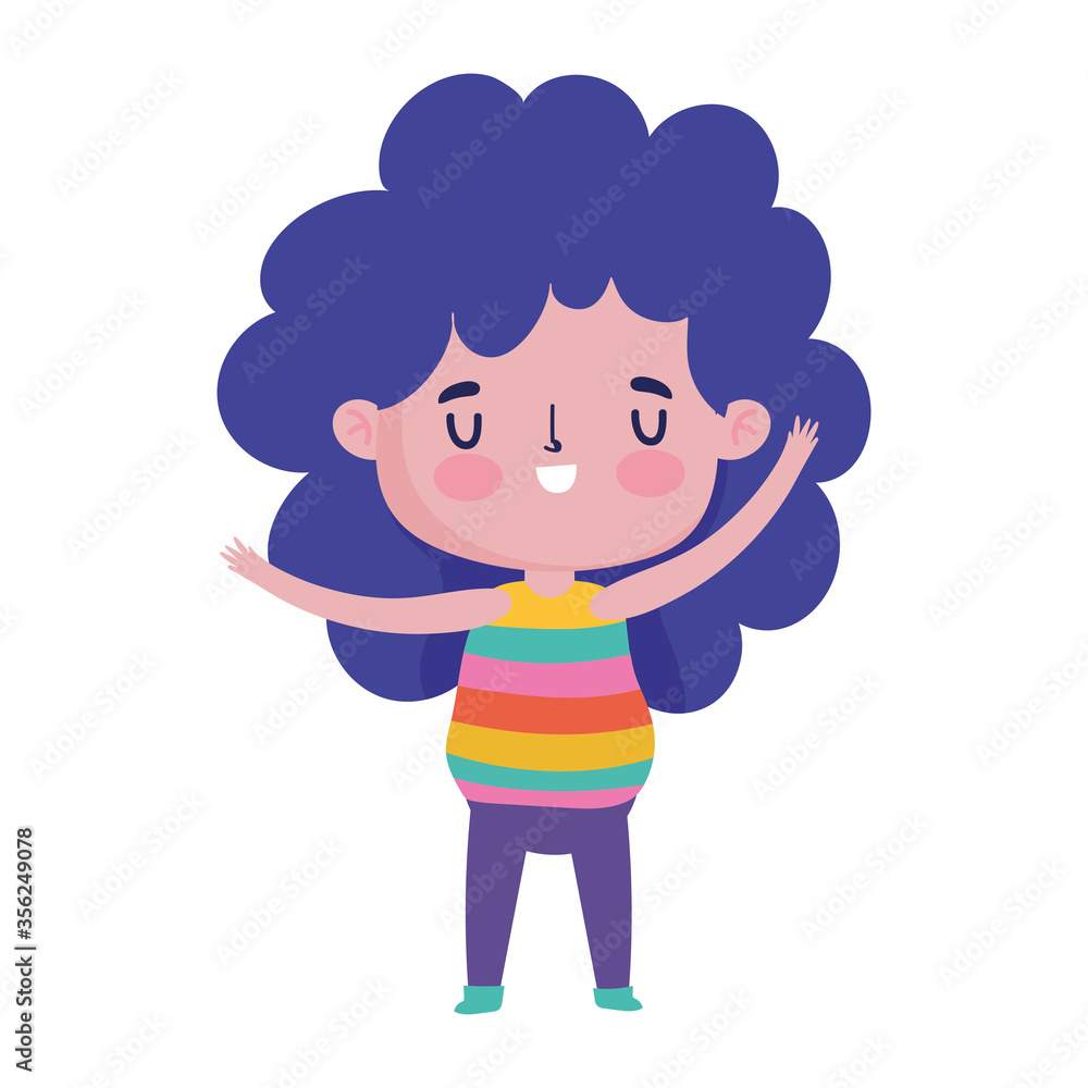 cute little girl cartoon character isolated design icon cute little girl cartoon character isolated design icon