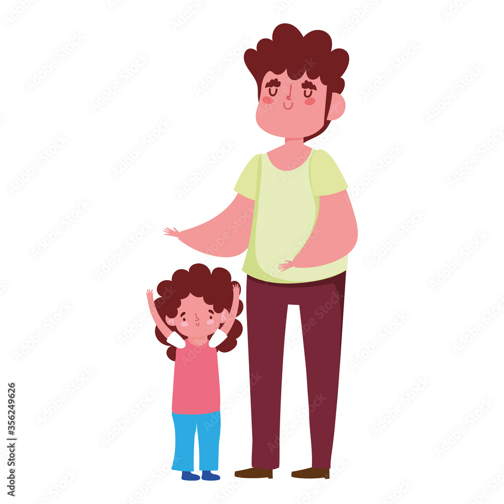 dad and son cartoon portrait characters family day dad and son cartoon portrait characters family day