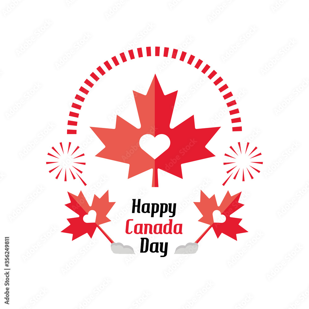 happy Canada day with maple leaf happy Canada day with maple leaf
