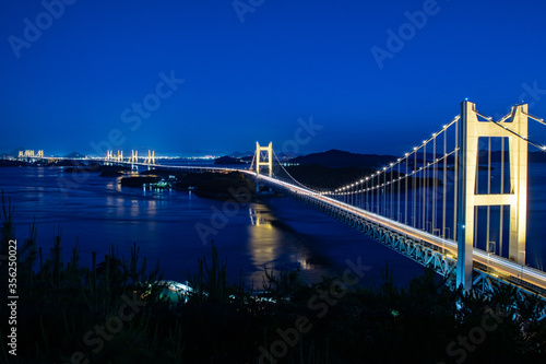 瀬戸大橋 -本州と四国を結ぶ世界最大級の橋- 鷲羽山からの夜景