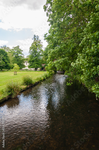 Morden  London  England  United Kingdom - 9 June 2015  The River Wandle is a tributary of the River Thames running from Surrey to Wandsworth