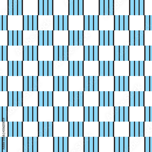 Vector seamless pattern texture background with geometric shapes, colored in blue, black, white colors.