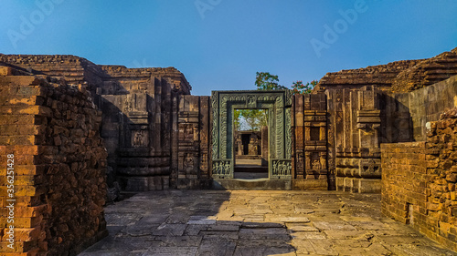 Entrance to monastery main gate of Ratnagiri hill ,Ruined Buddhist monastery of Ratnagiri of 800AD at jajpur, Odisha,India. photo