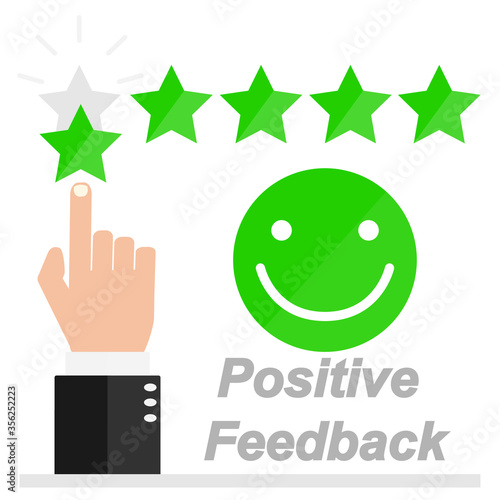 Flat modern vector for customer satisfaction, Positive Feedback website and app.
