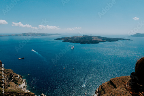 Oia Santorini Greece famous with romantic and beautiful sunsets. Oia village in Santorini island.Greece.