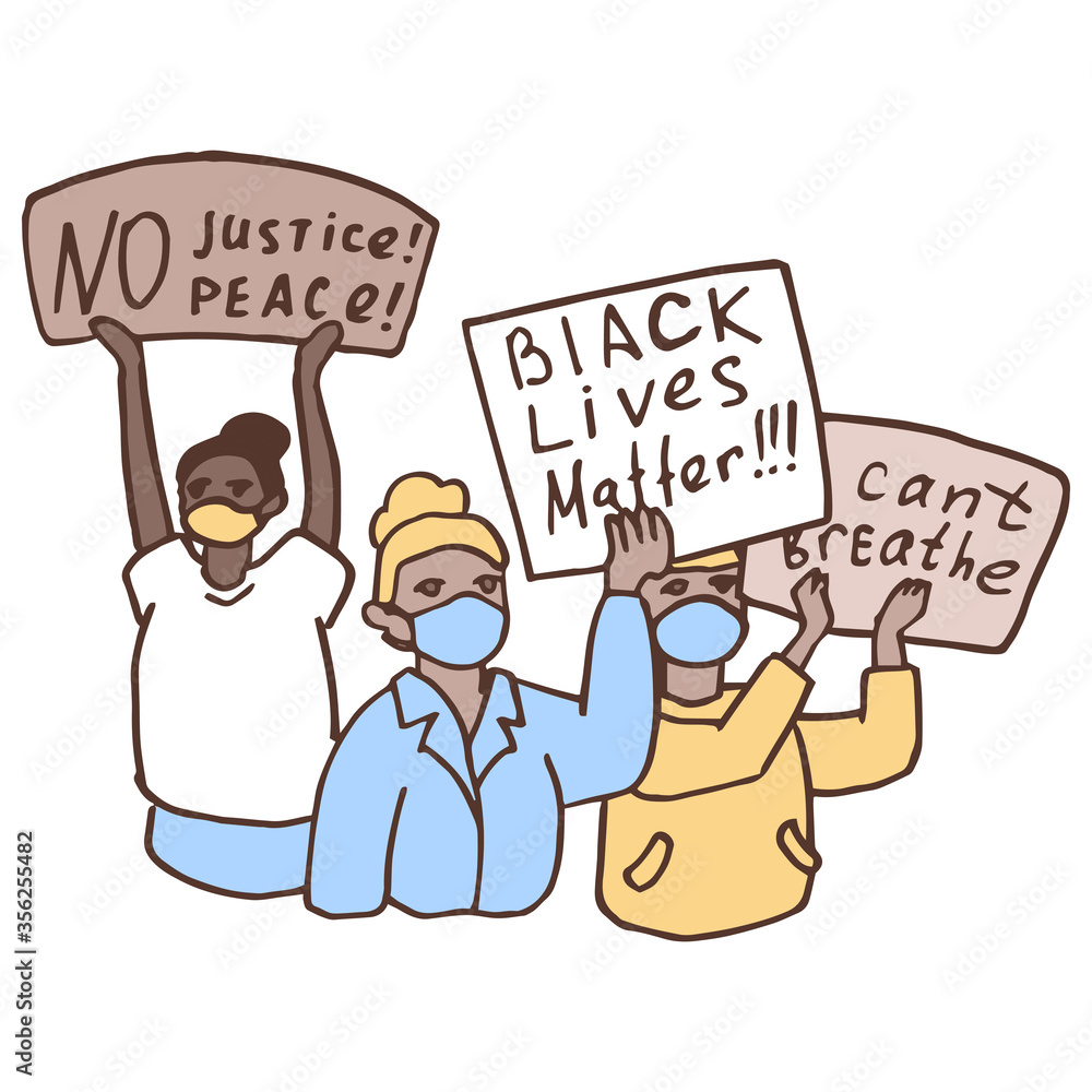 Black lives matter text on white isolated backdrop. Anti racist protest for invitation or gift card, social banner, news blog, flyer. Phone case or cloth print. Doodle style stock vector illustration Black lives matter text on white isolated backdrop. Anti racist protest for invitation or gift card, social banner, news blog, flyer. Phone case or cloth print. Doodle style stock vector illustration
