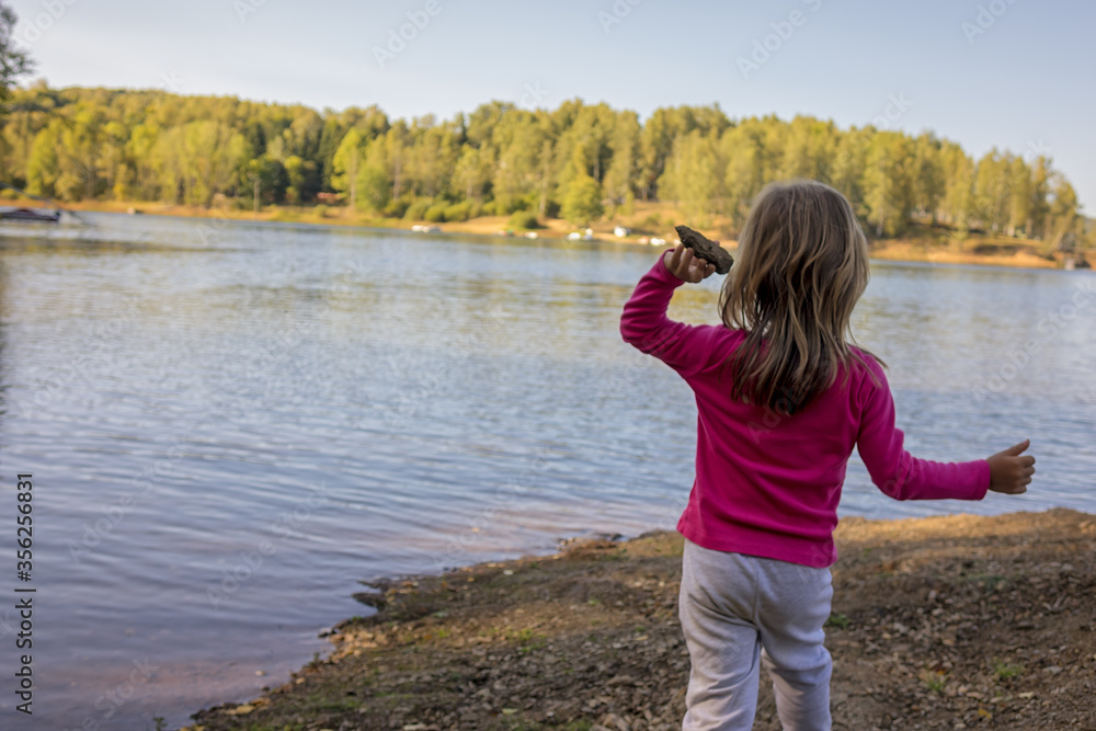 girl on the lake