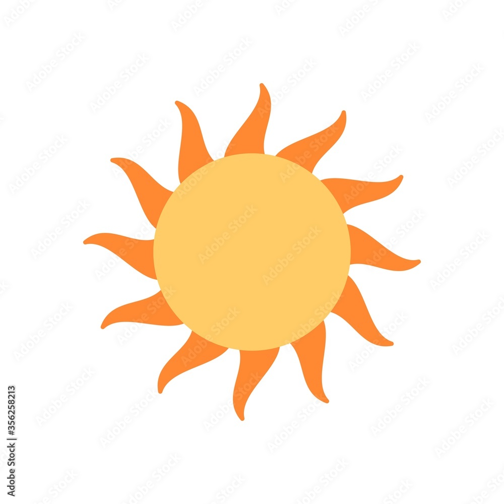 Sun icon in flat design style. Logo, mascot design element. Sun icon in flat design style. Logo, mascot design element.