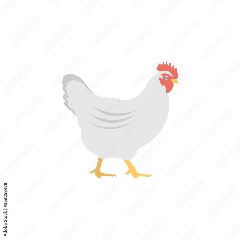 Hen icon in flat design style. Chicken symbol.