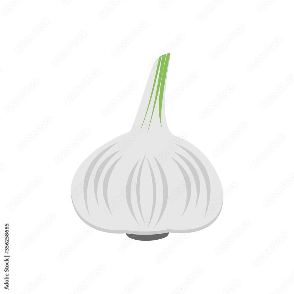 Garlic icon in flat design style. Organic vegetable sign.