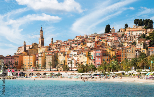 Mountain and sea under summer