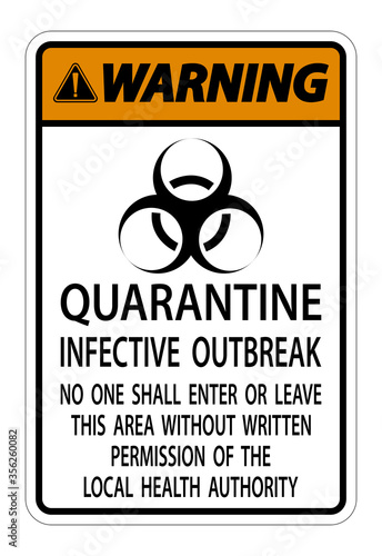 Warning Quarantine Infective Outbreak Sign Isolate on transparent Background,Vector Illustration