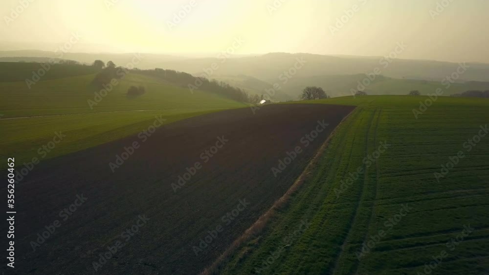 WS POV AERIAL Rural landscape / Kirf, Rhineland-Palatinate, Germany WS POV AERIAL Rural landscape / Kirf, Rhineland-Palatinate, Germany
