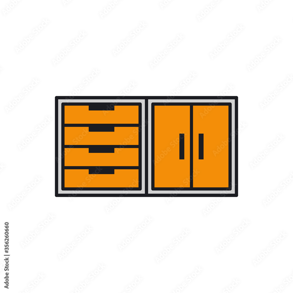 Cabinet icon flat vector illustration. Cabinet icon flat vector illustration.