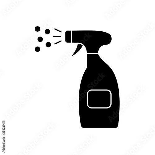 cleaning spray bottle icon, silhouette style