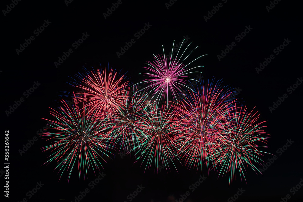 Fireworks above Sea in the downtown area Fireworks above Sea in the downtown area