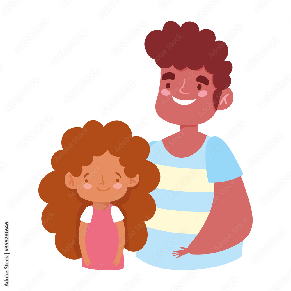dad and daughter portrait characters family day dad and daughter portrait characters family day