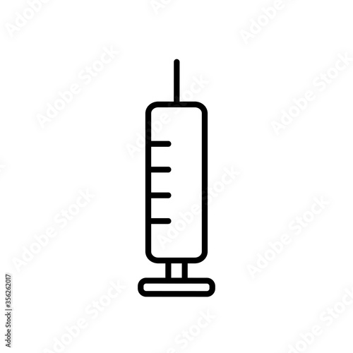 medical syringe icon, line style