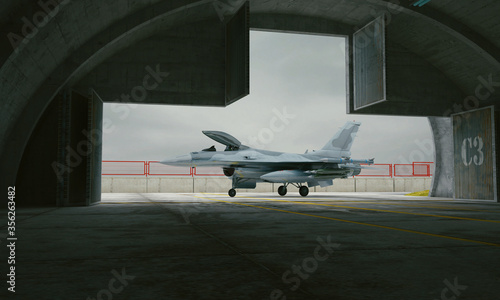 Fotografia F 16 , american military fighter plane. 3d render