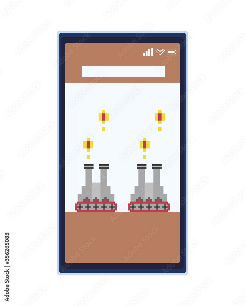 war tanks vehicles in smartphone 8 bits pixelated icons war tanks vehicles in smartphone 8 bits pixelated icons