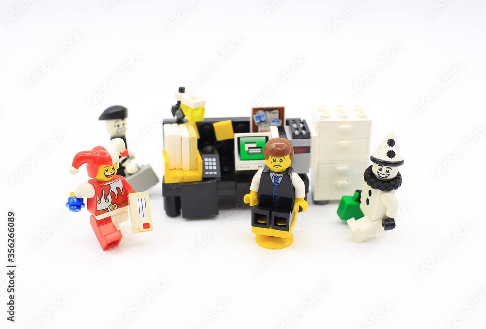 HONG KONG, MAY 25 Studio shot of Lego people, combine from different