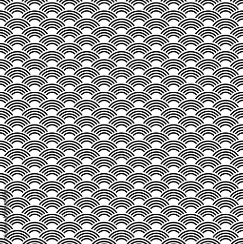 4 Line Fish Scale Geometrical Pattern Seamless Repeat Background