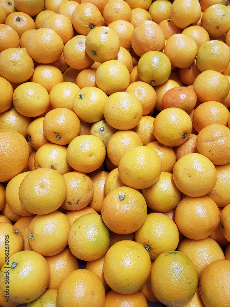 Fresh oranges, fruits in the market
