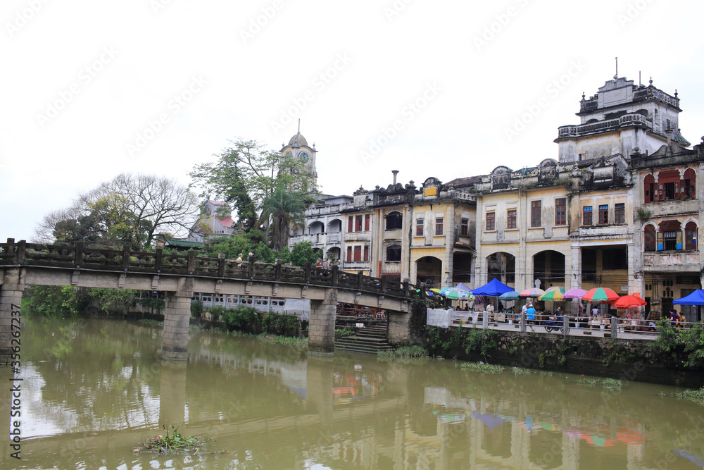Chikan old town and vintage street view in Kaiping 