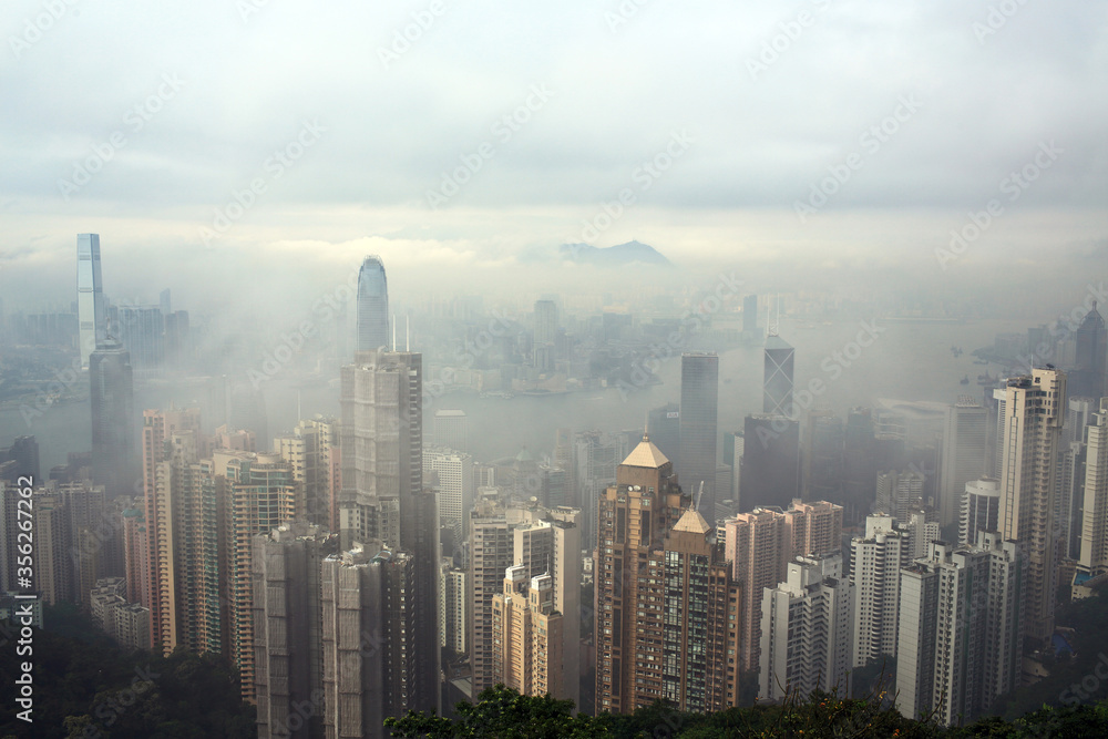 hong kong foggy scenes