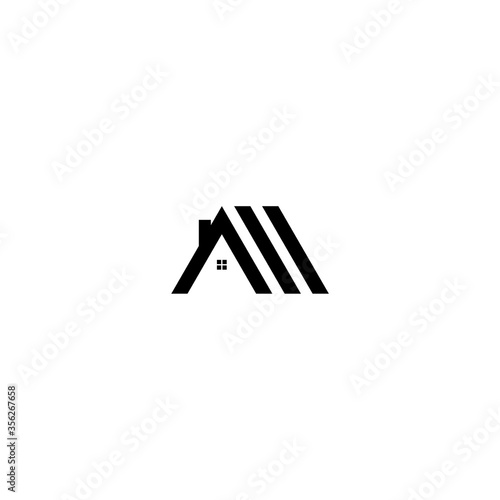 Logo triple M abstract, letter M for home
