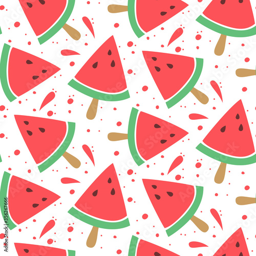 Seamless pattern with colorful watermelon.