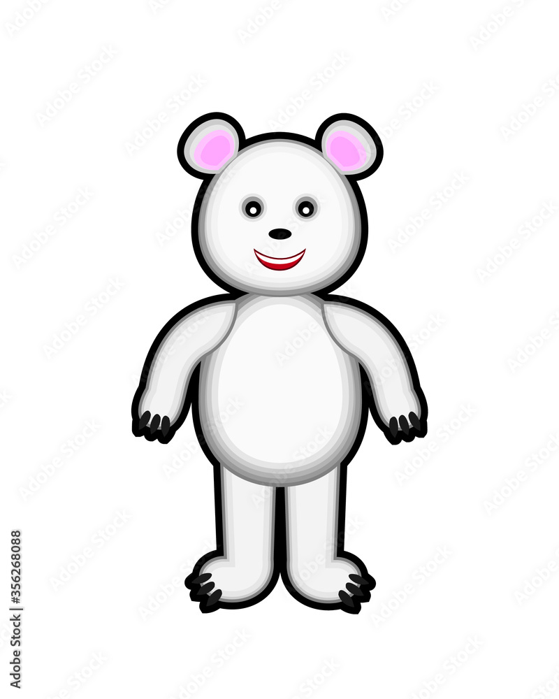 cartoon style polar bear isolated on white