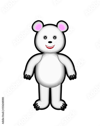 cartoon style polar bear isolated on white