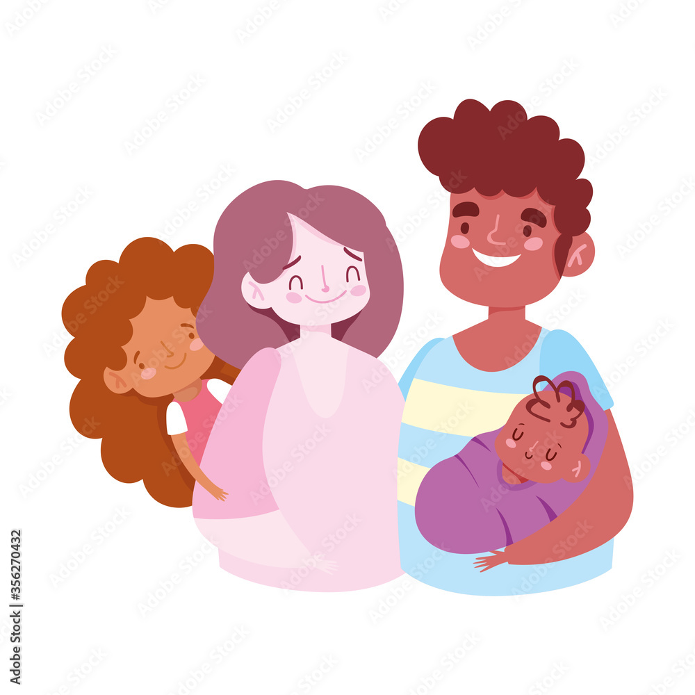 father mother little daughter and baby, family day father mother little daughter and baby, family day