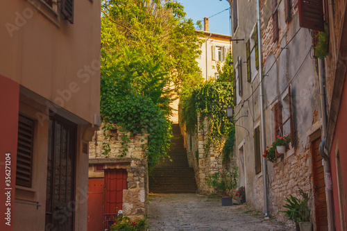 View of the street in old town of Pula city