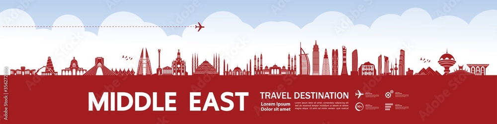 Middle East travel destination grand vector illustration. 