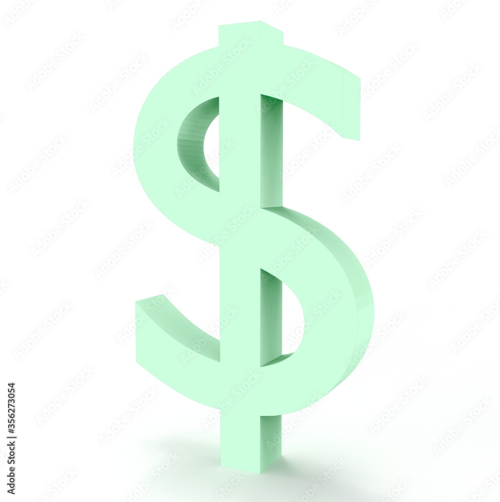 Dollar symbol sign isolated on white 3d render Dollar symbol sign isolated on white 3d render